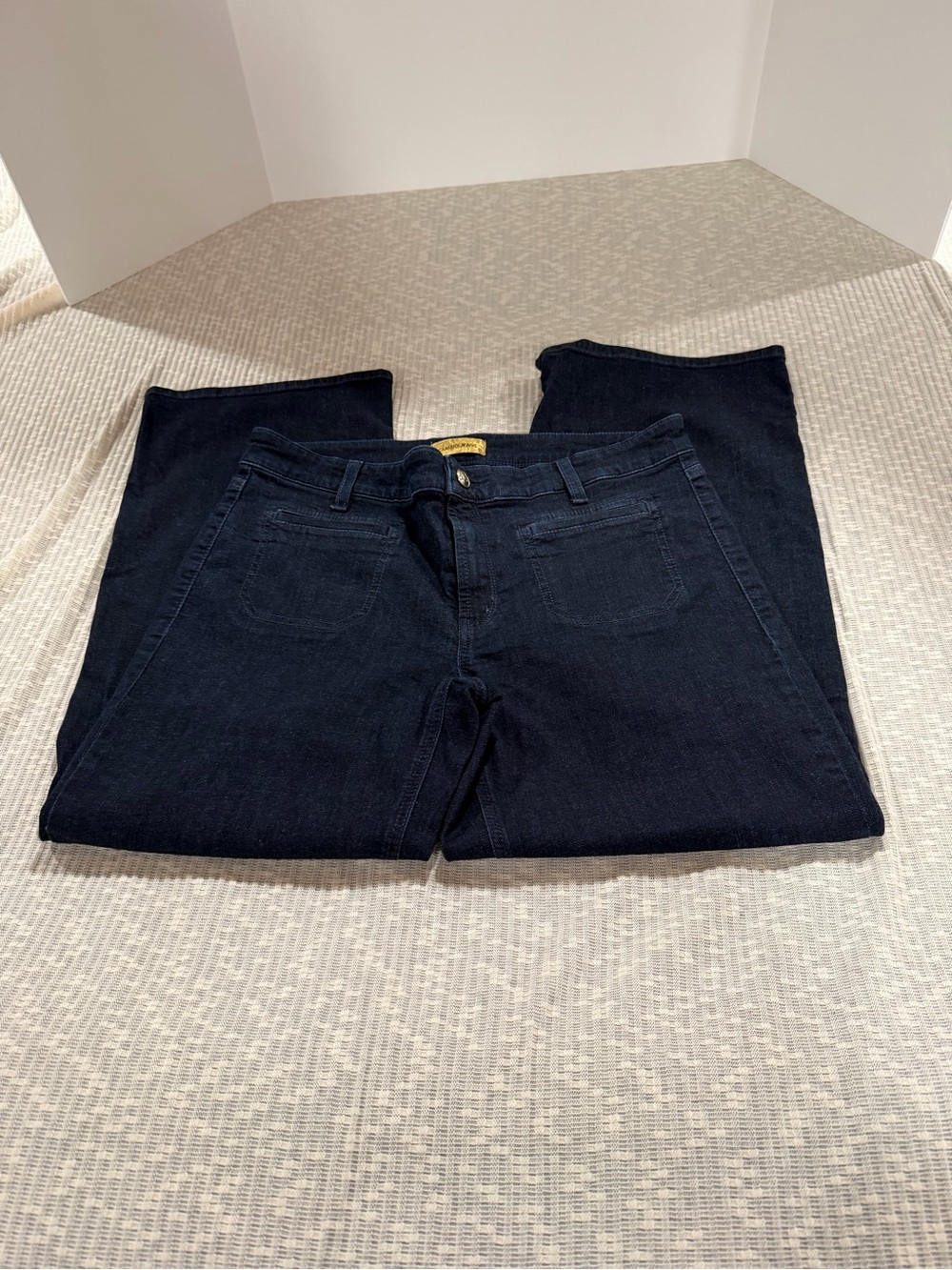 Cambio Tess Wide Leg Short Jeans Women’s US 12 Dark Wash Stretch Denim